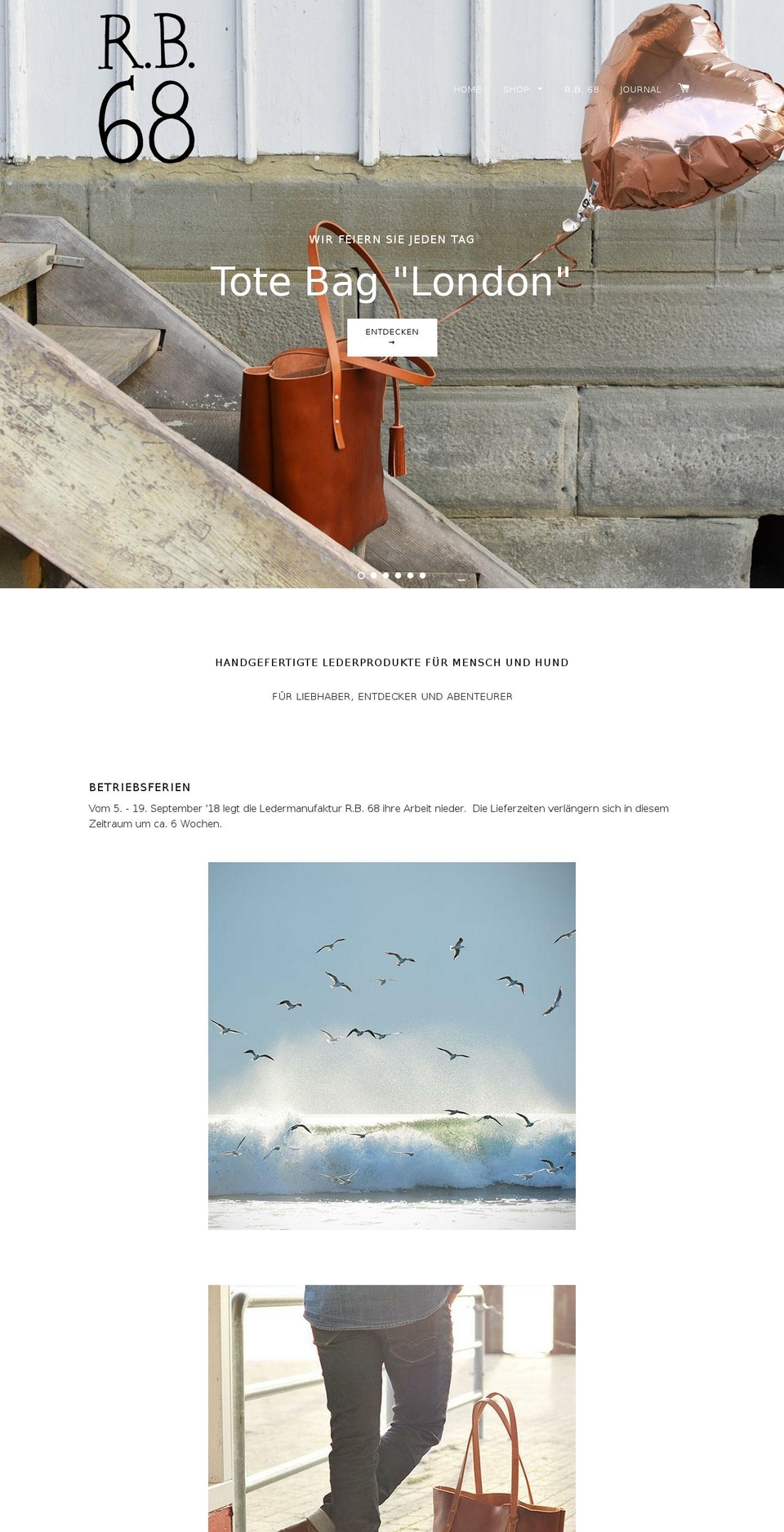 ledermanufaktur-rb68.de shopify website screenshot