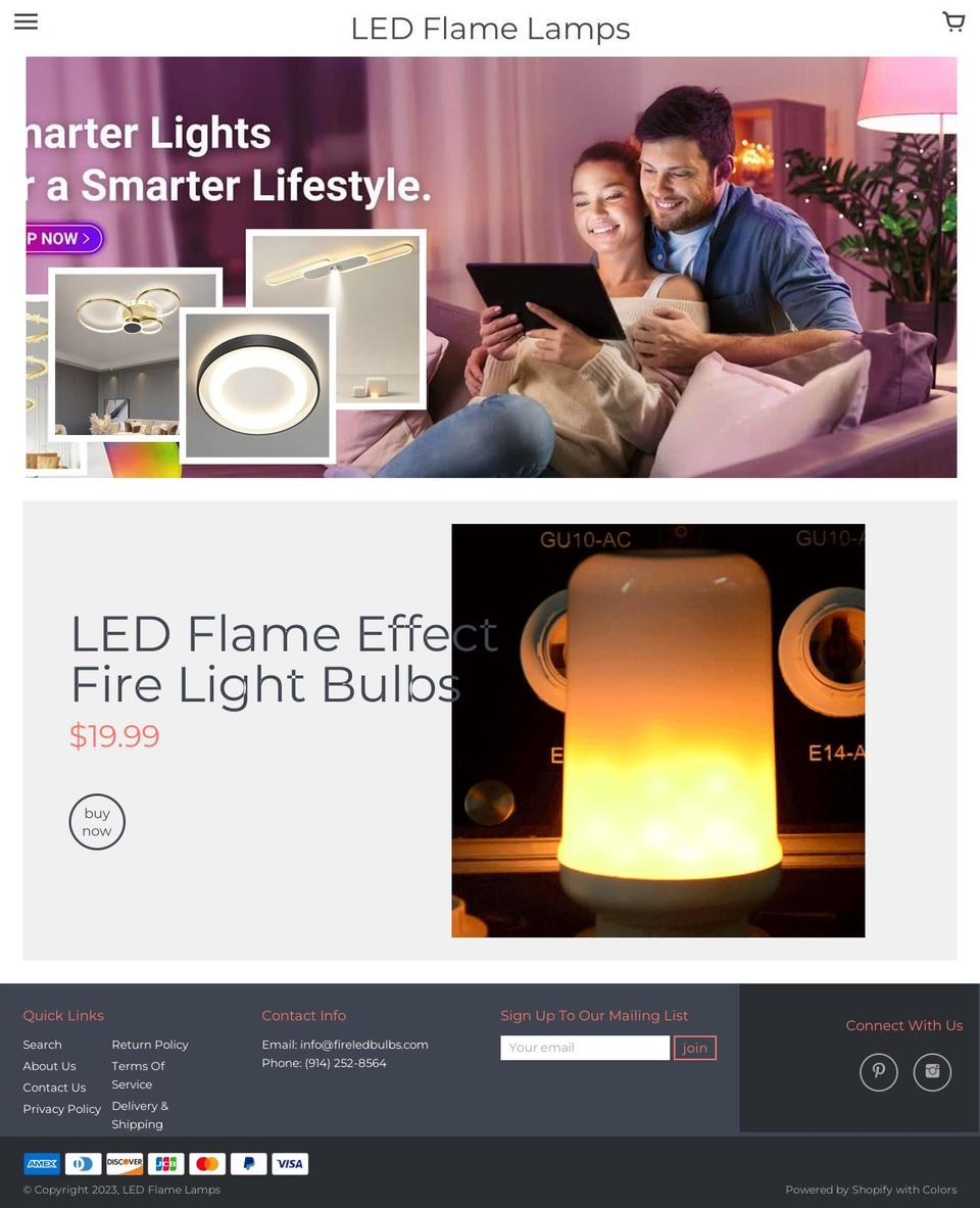 latest-single-theme Shopify theme site example ledflamelamps.com