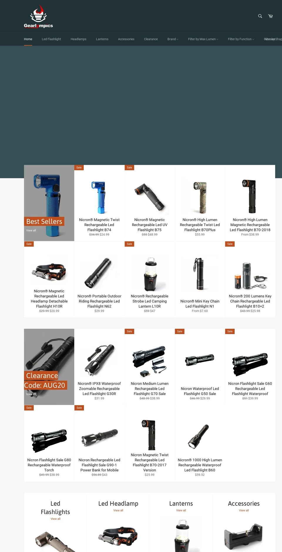 ledflashlighting.com shopify website screenshot