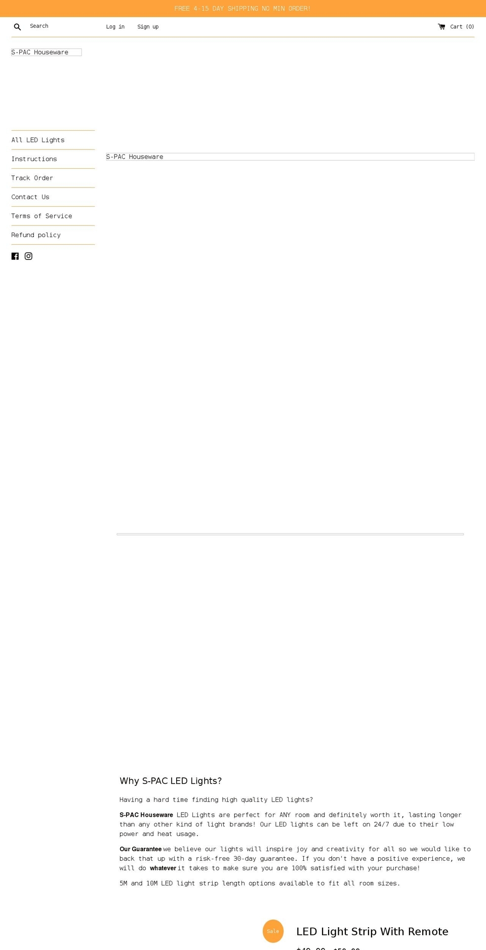 ledhouseware.com shopify website screenshot