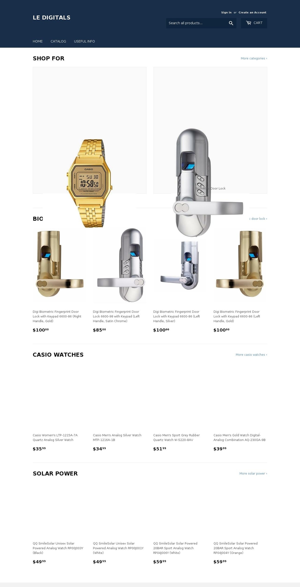 ledigitals.com — Shopify storefront screenshot