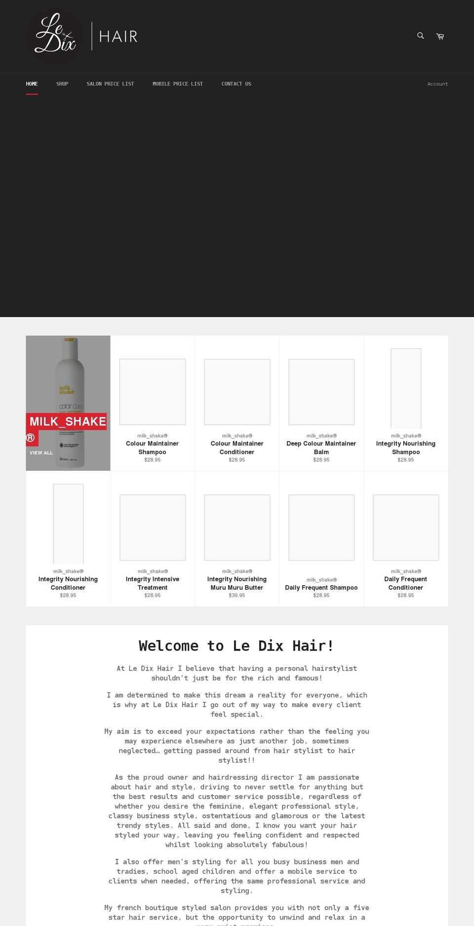 ledixhair.com.au shopify website screenshot