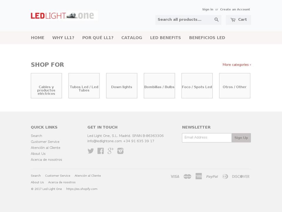 ledlightone.com shopify website screenshot