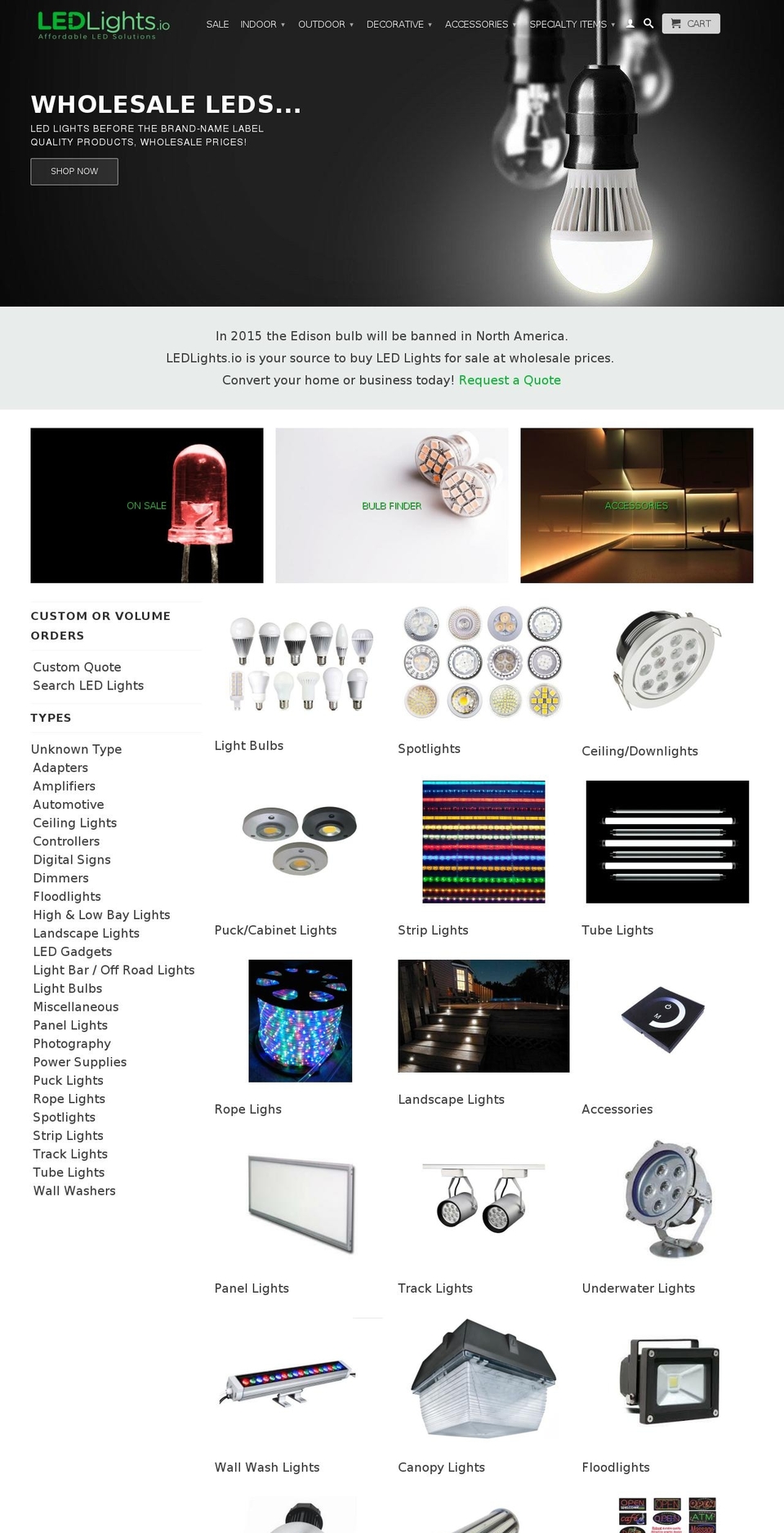 ledlights.io shopify website screenshot