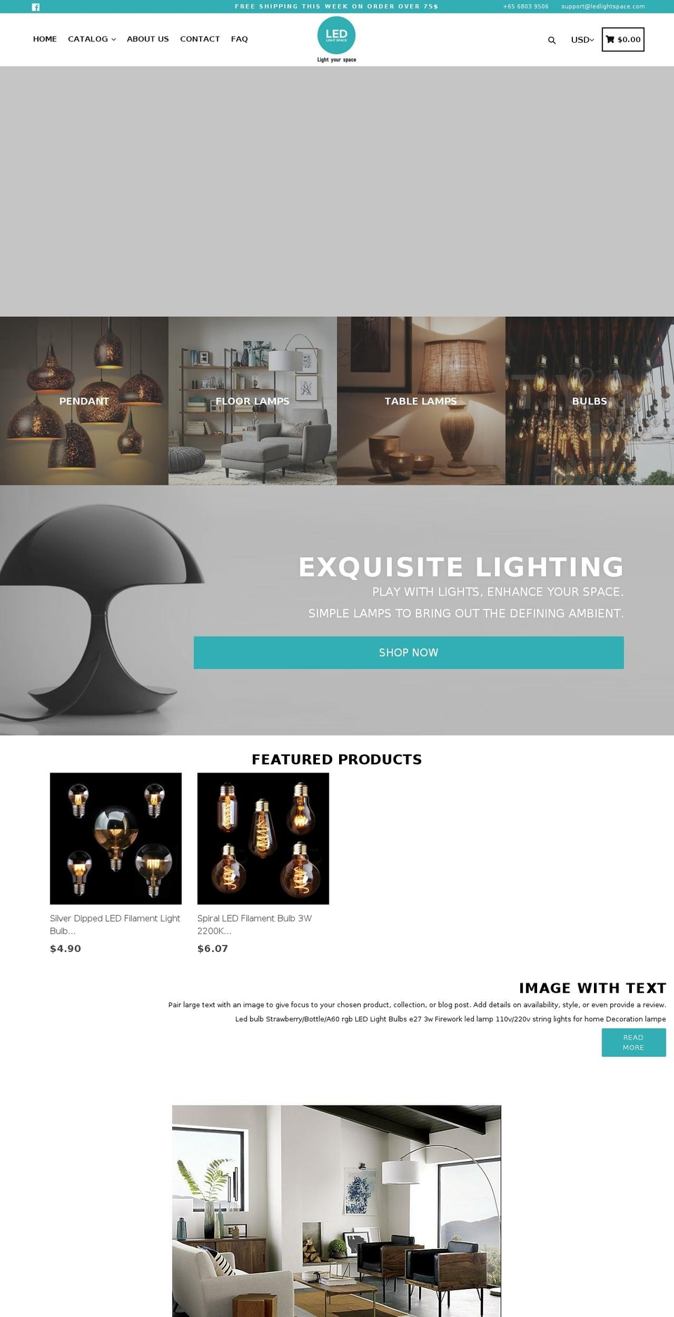 ledlightspace.com shopify website screenshot