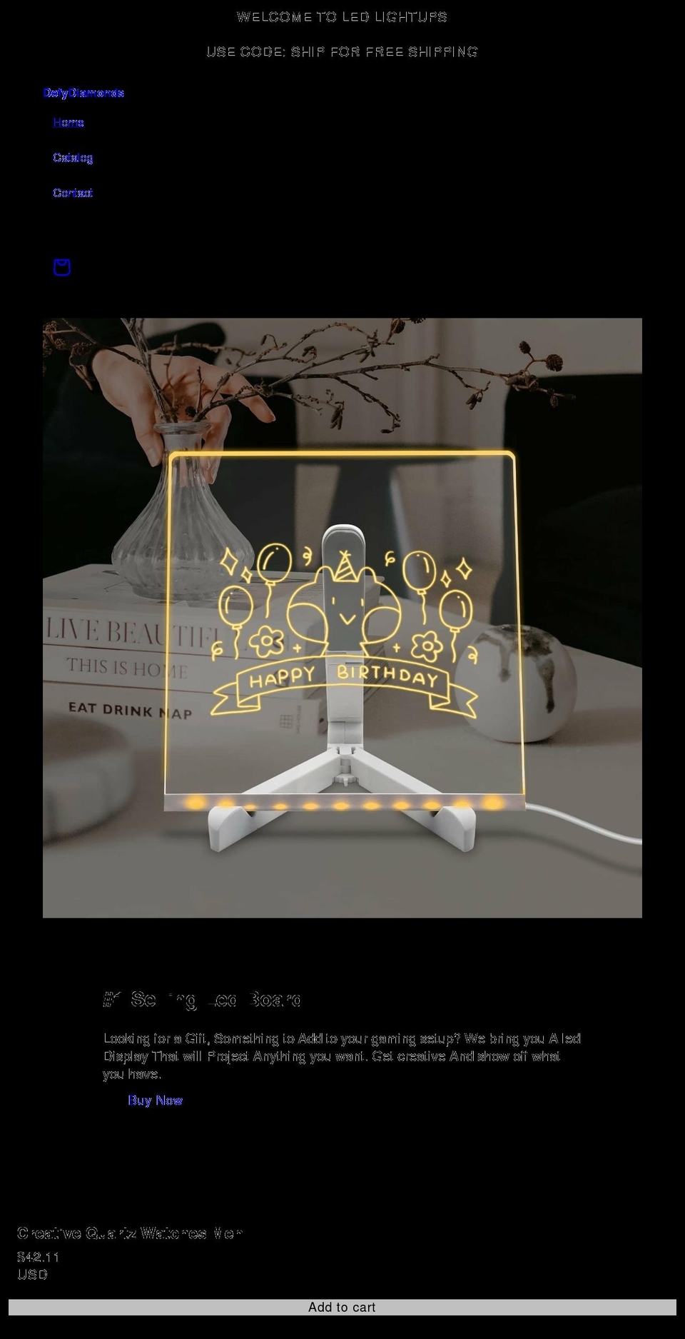 ledlightups.com shopify website screenshot