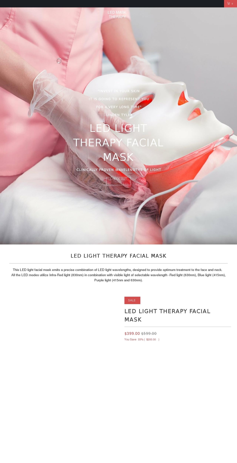 ledmasktherapy.com — Shopify storefront screenshot