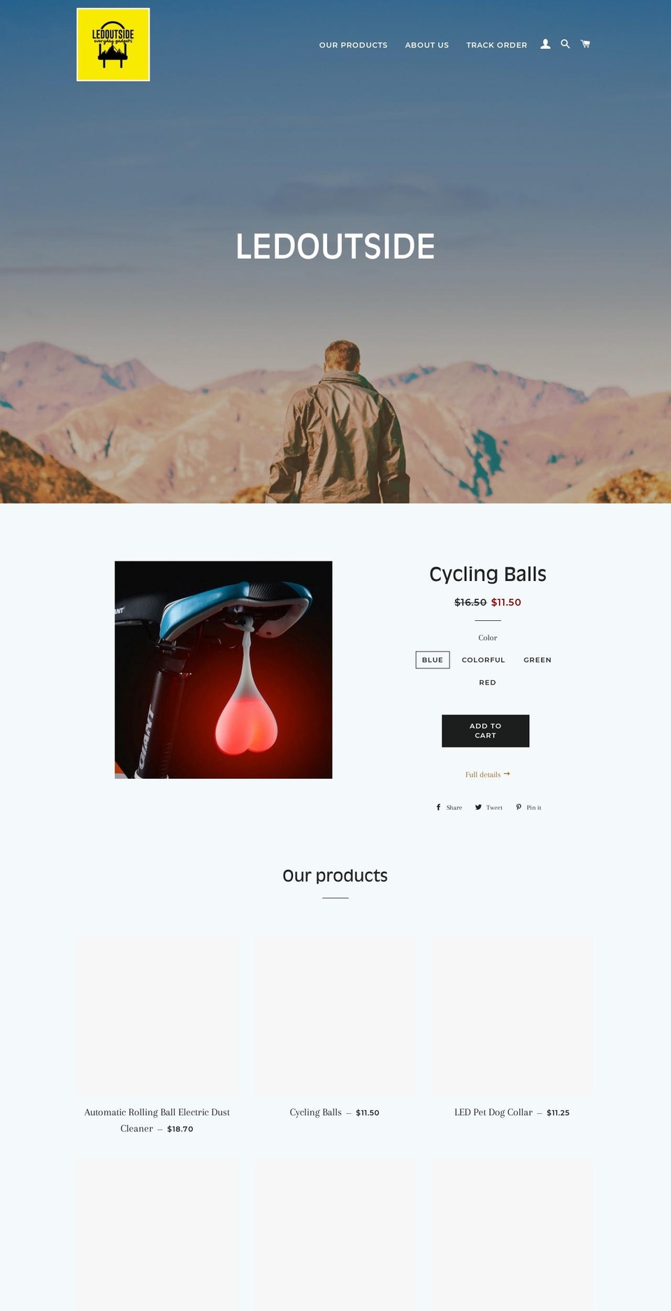 ledoutside.com — Shopify storefront screenshot