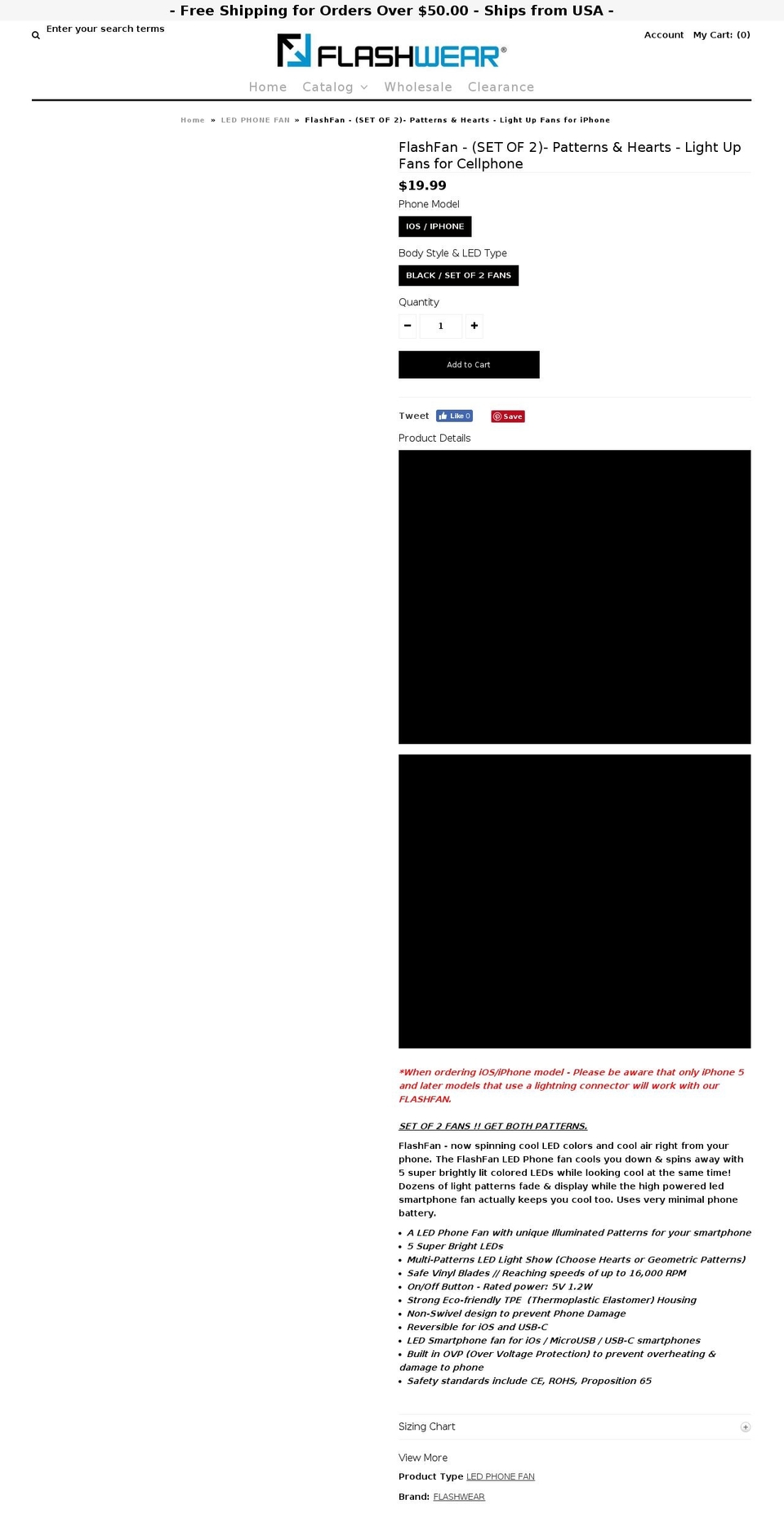 ledphonefan.com — Shopify storefront screenshot