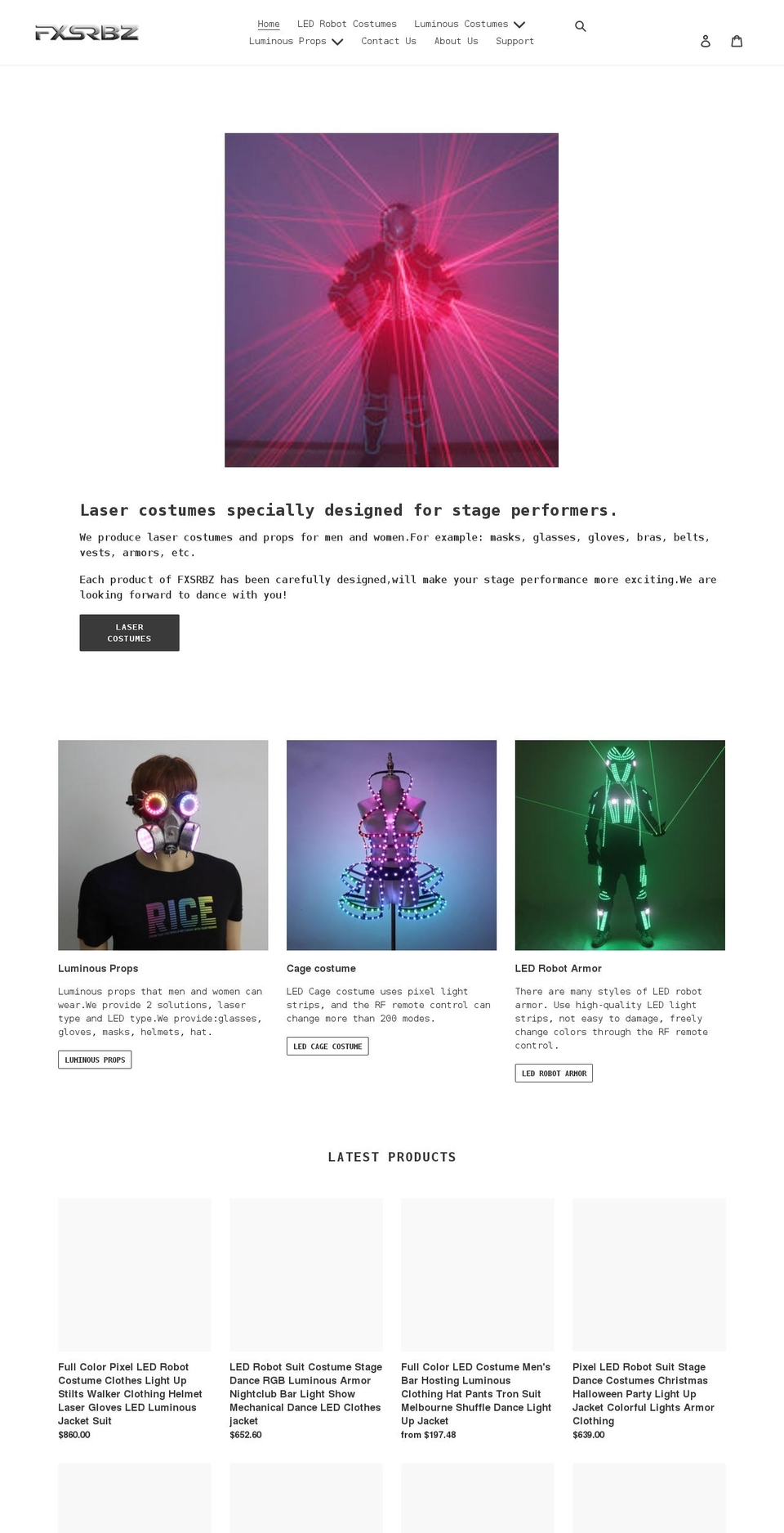 ledrobotsuit.com shopify website screenshot