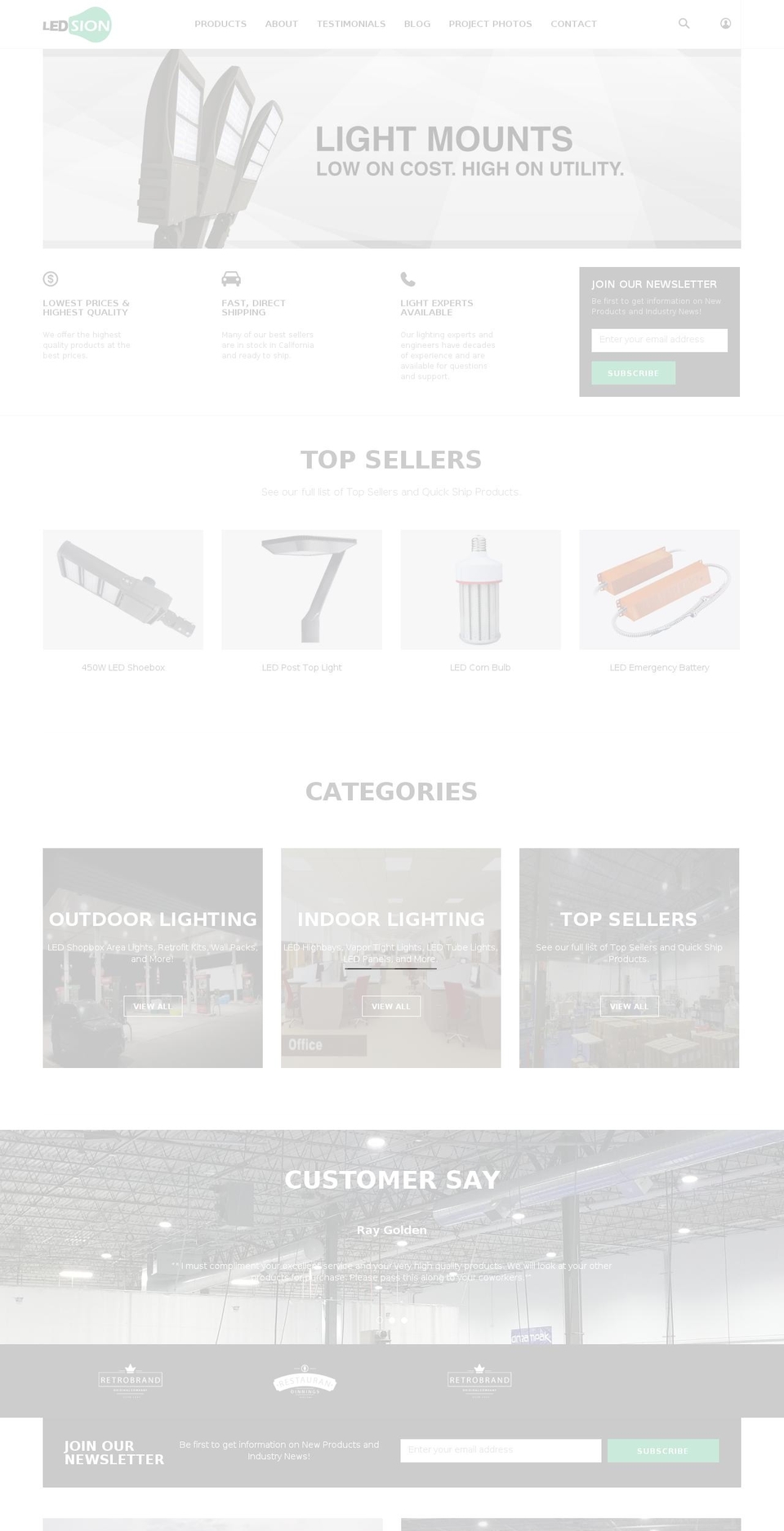 index3 Shopify theme site example ledsion.com