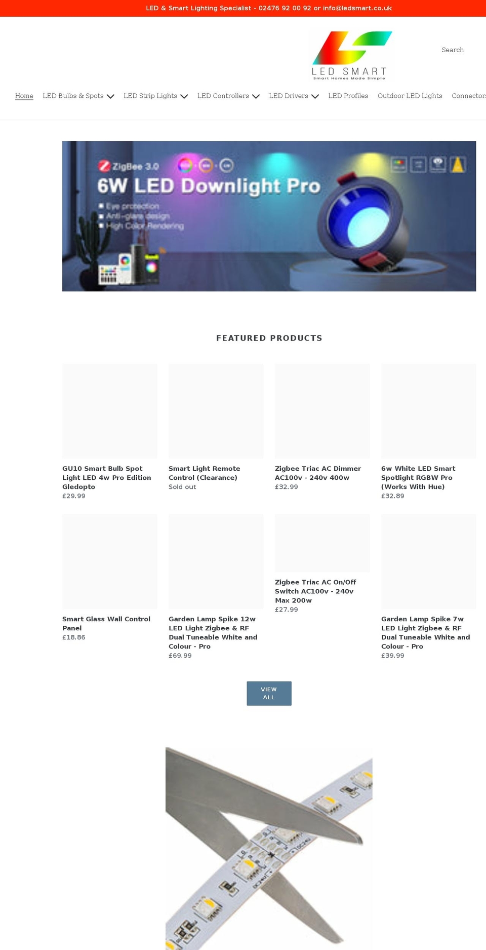 ledsmart.co.uk shopify website screenshot