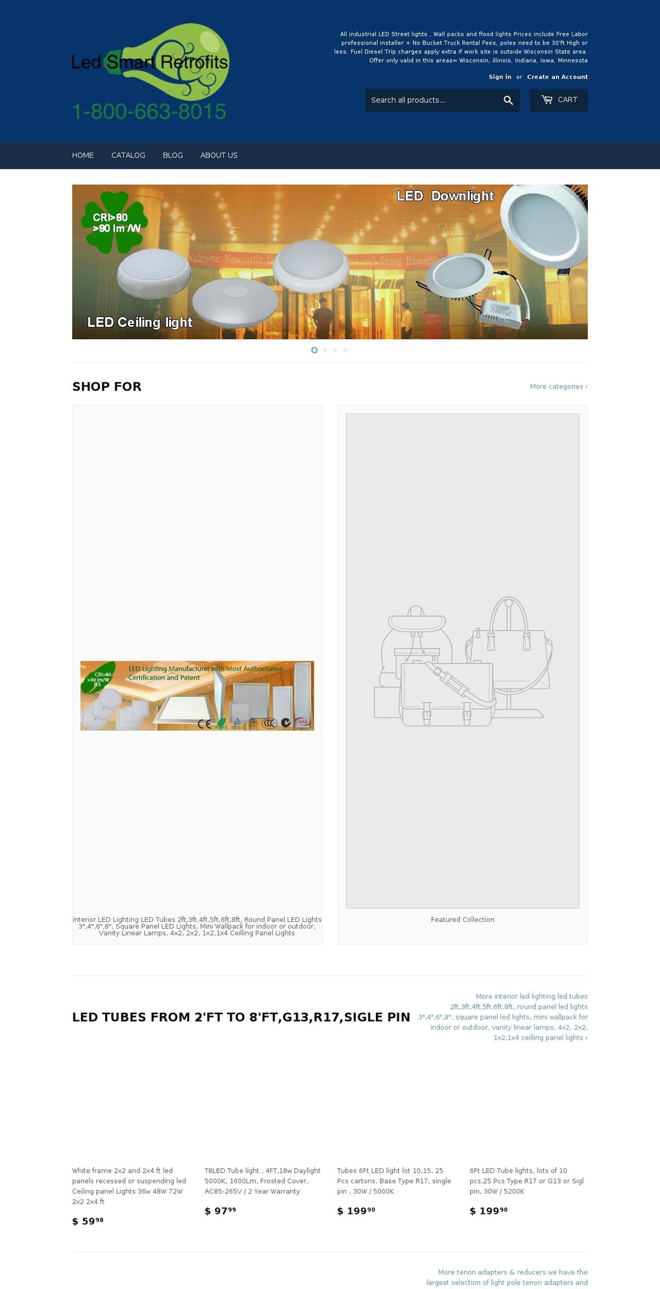 ledsmartretrofits.com — Shopify storefront screenshot