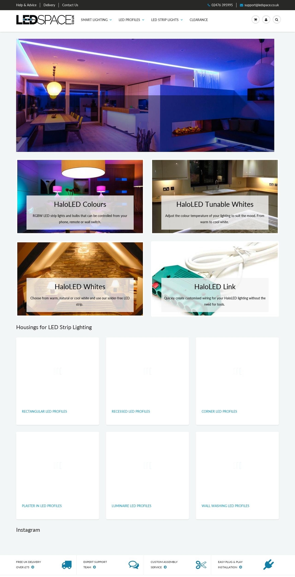 ledspace.co.uk shopify website screenshot