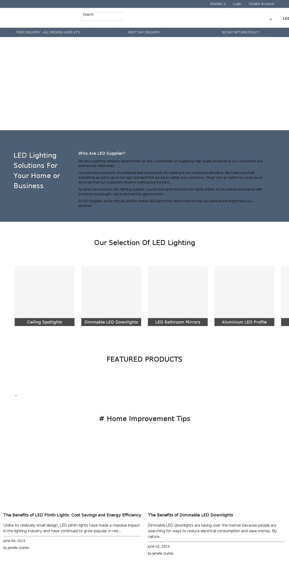 ultimate Shopify theme site example ledsupplier.co.uk