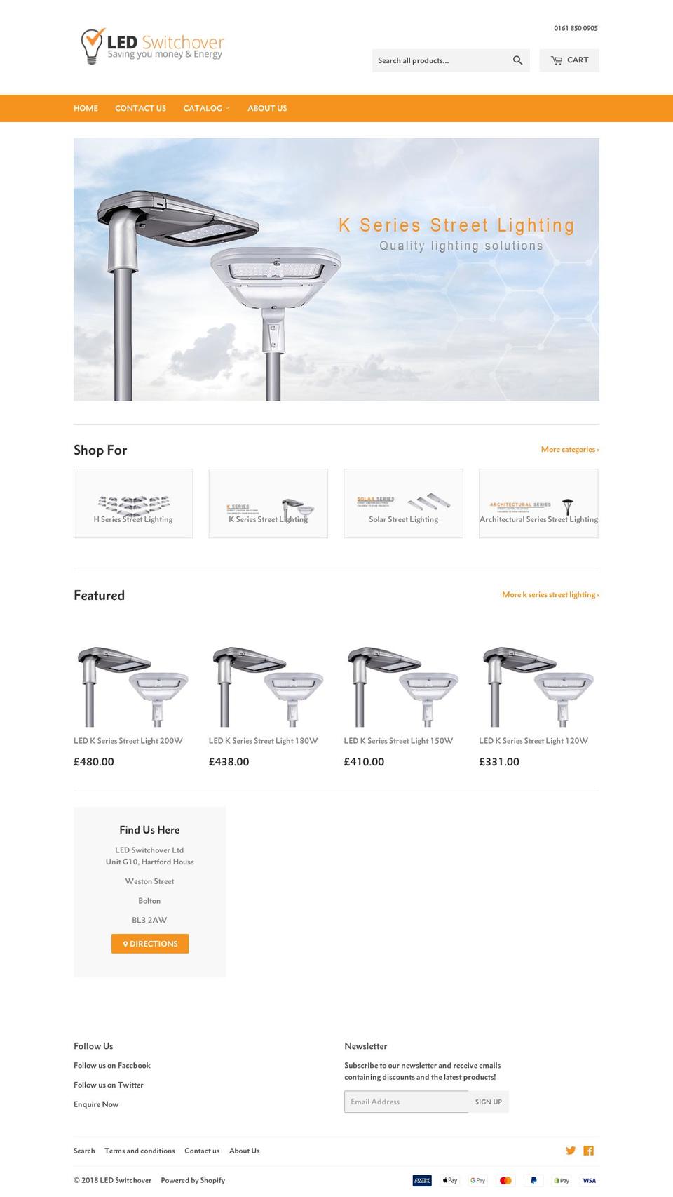 ledswitchover.com shopify website screenshot