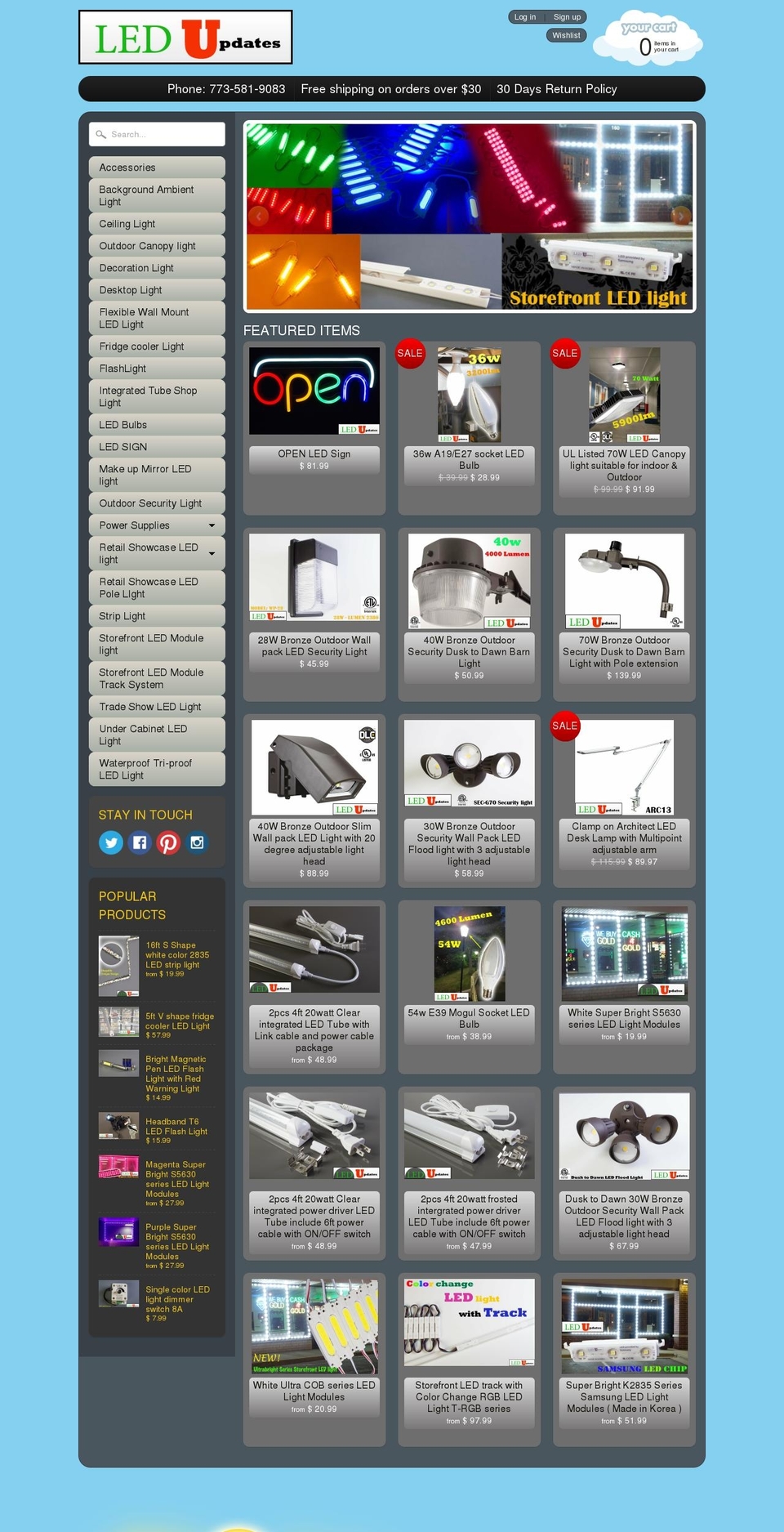 ledupdate.com shopify website screenshot