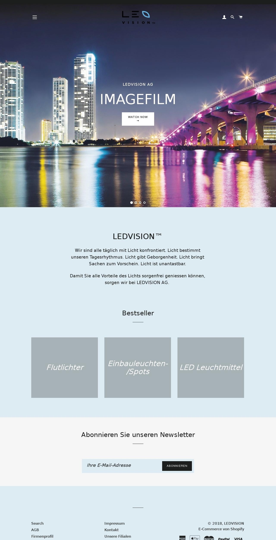 ledvision.com shopify website screenshot