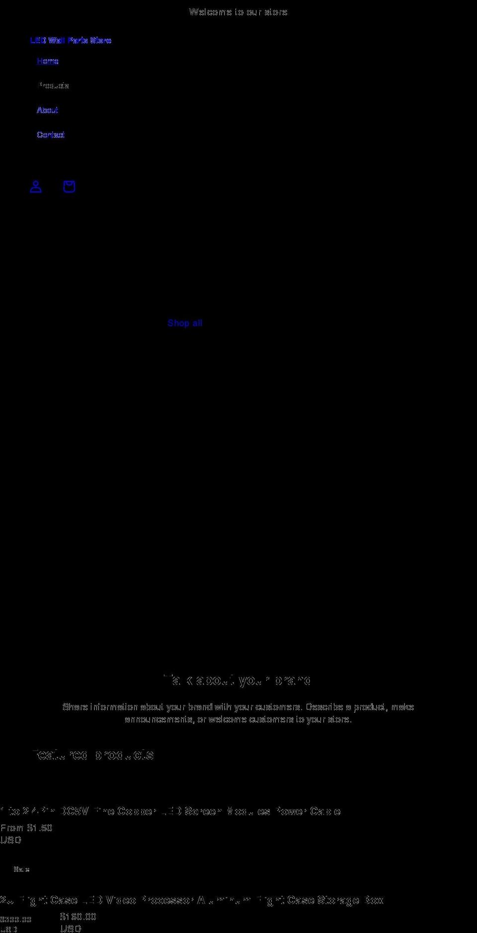 ledwallparts.com shopify website screenshot