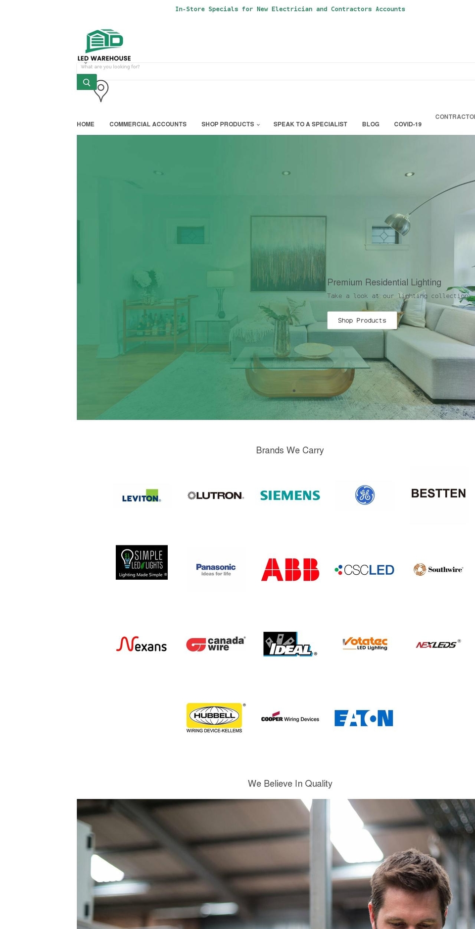 ledwarehouse.ca shopify website screenshot