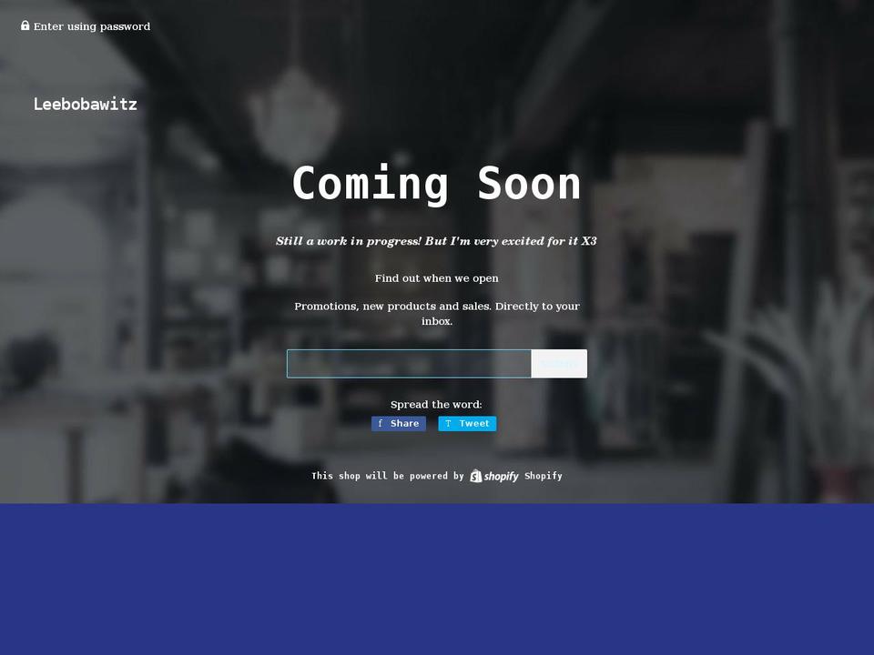 leebobawitz.com shopify website screenshot
