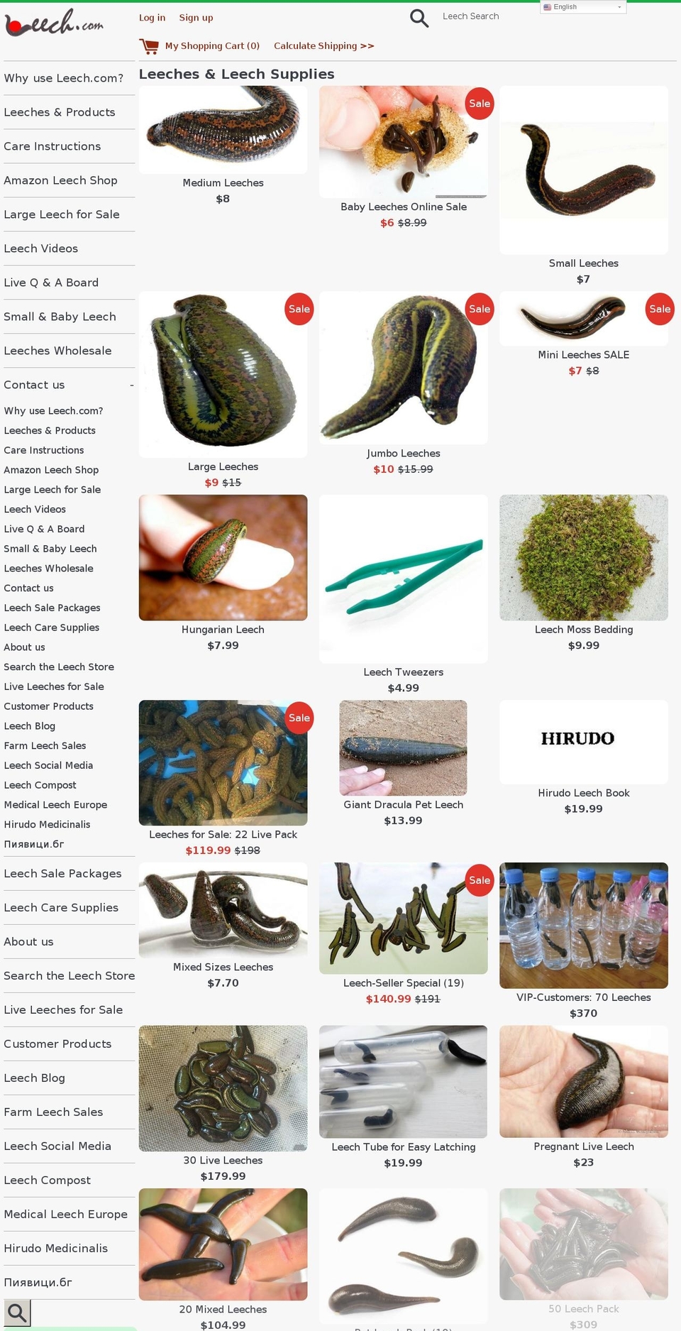 leech-therapy.com — Shopify storefront screenshot