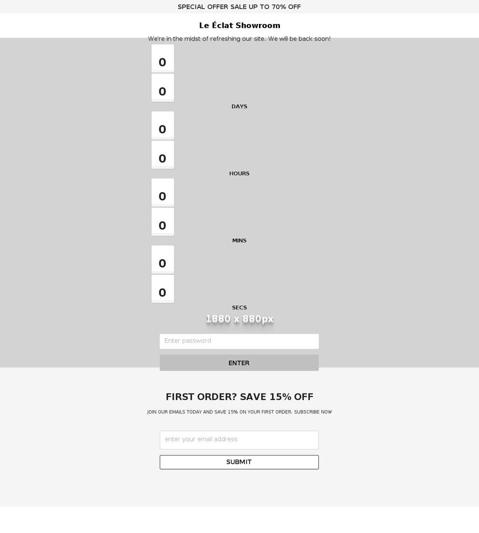leeclatshowroom.com — Shopify storefront screenshot