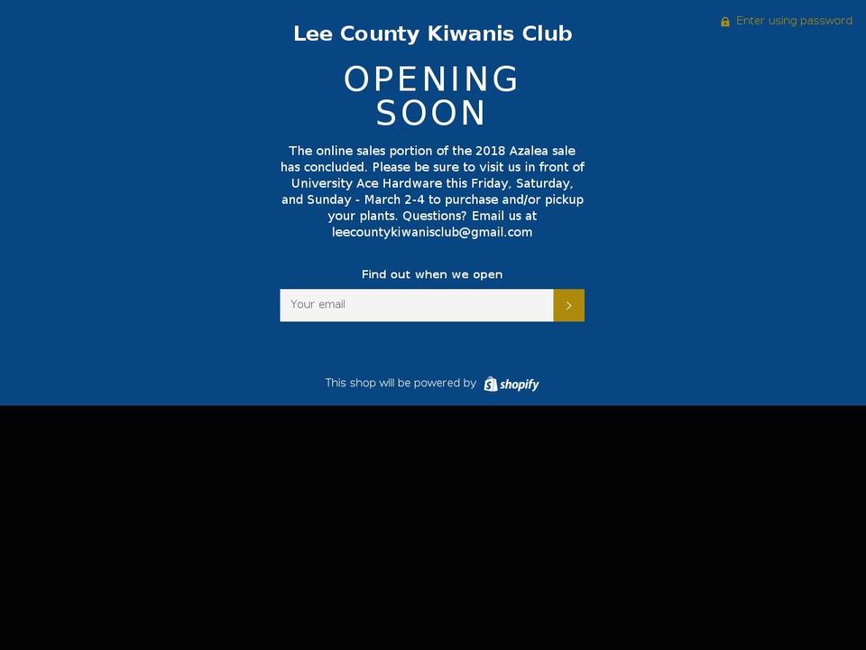 leecountykiwanisclub.org shopify website screenshot