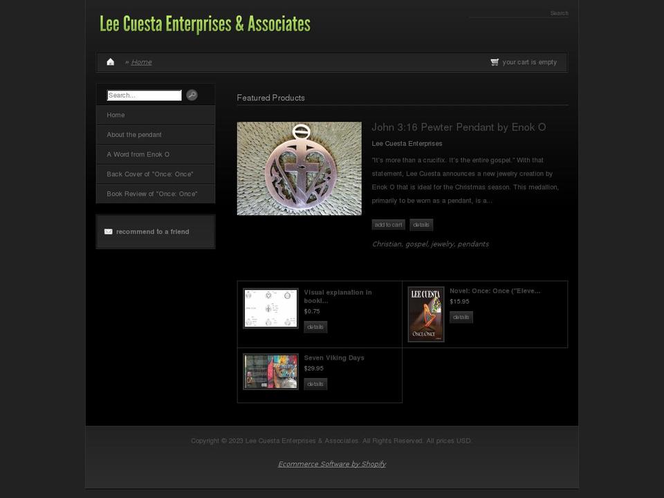leecuesta.myshopify.com shopify website screenshot