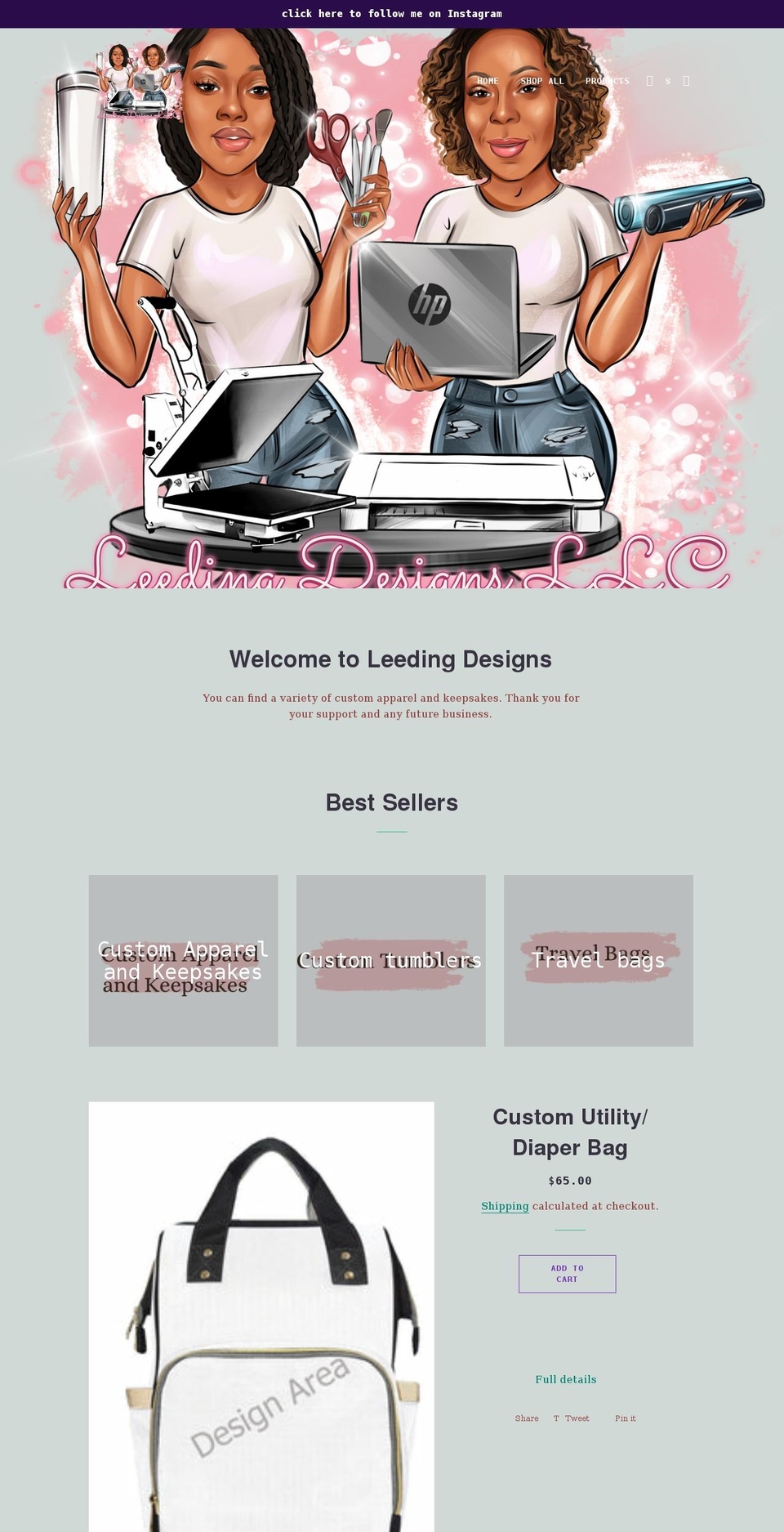 leedingdesign.com shopify website screenshot