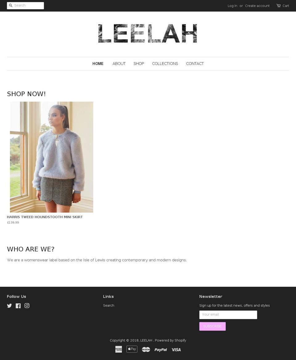 leelahmacaulay.com shopify website screenshot