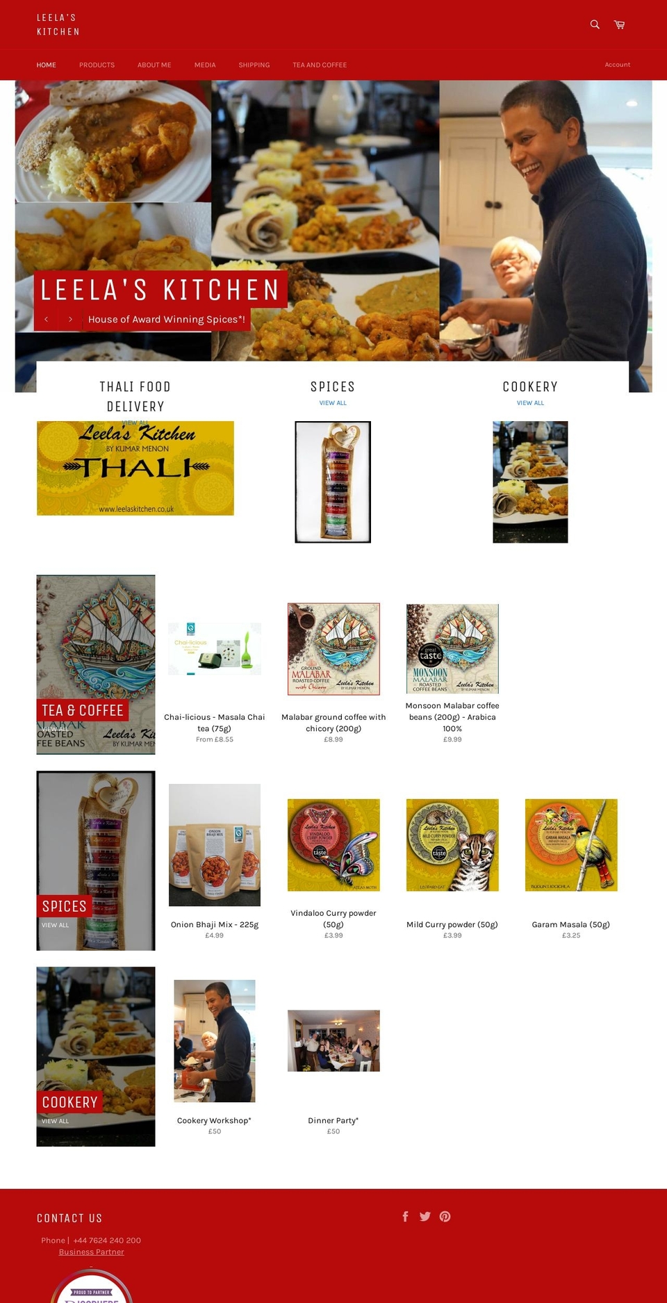 leelaskitchen.co.uk shopify website screenshot