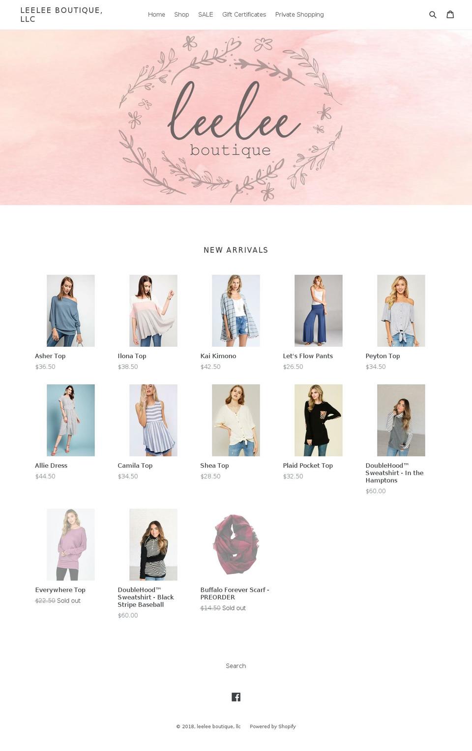 leeleebtq.com — Shopify storefront screenshot