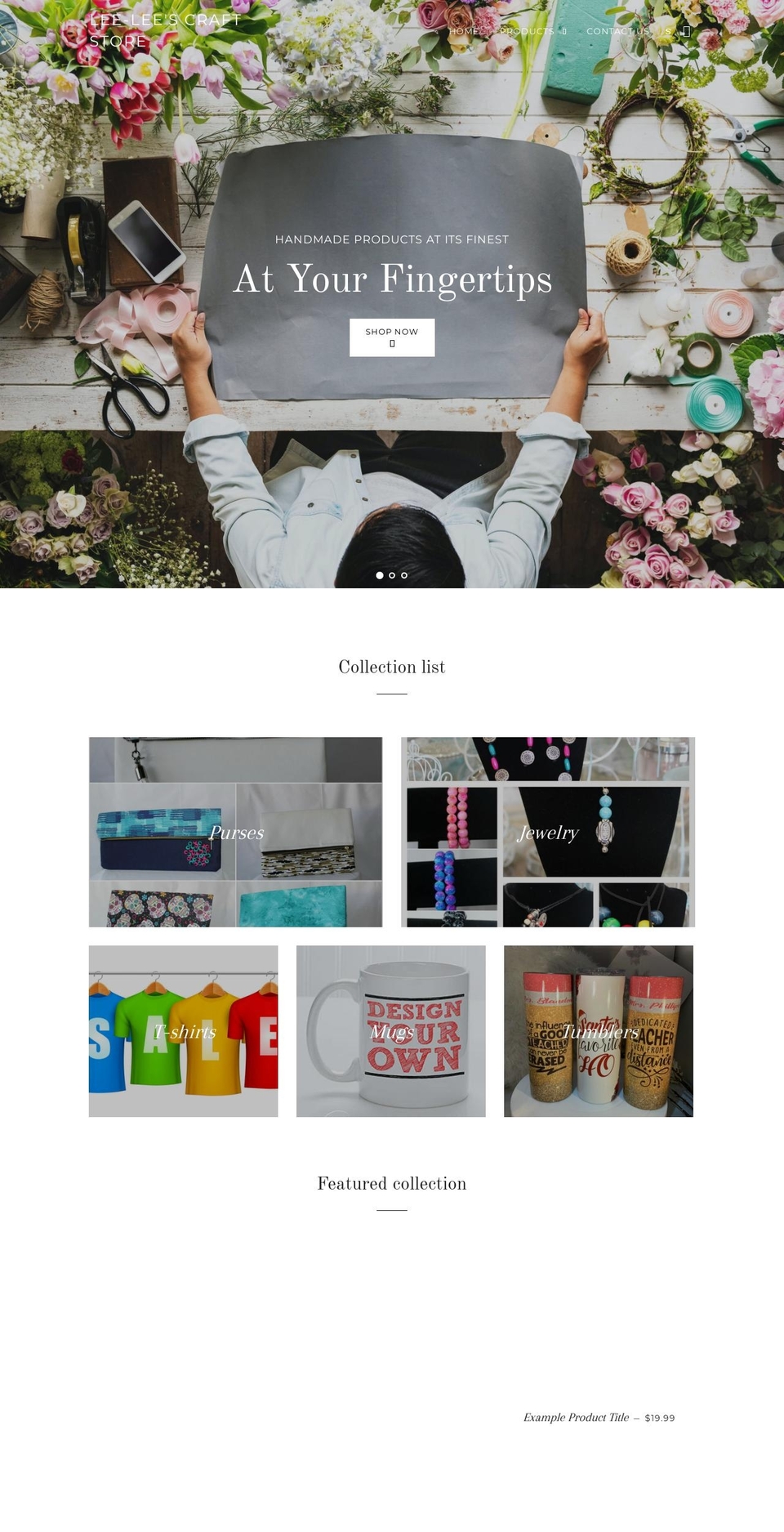 leeleescraftstore.com — Shopify storefront screenshot