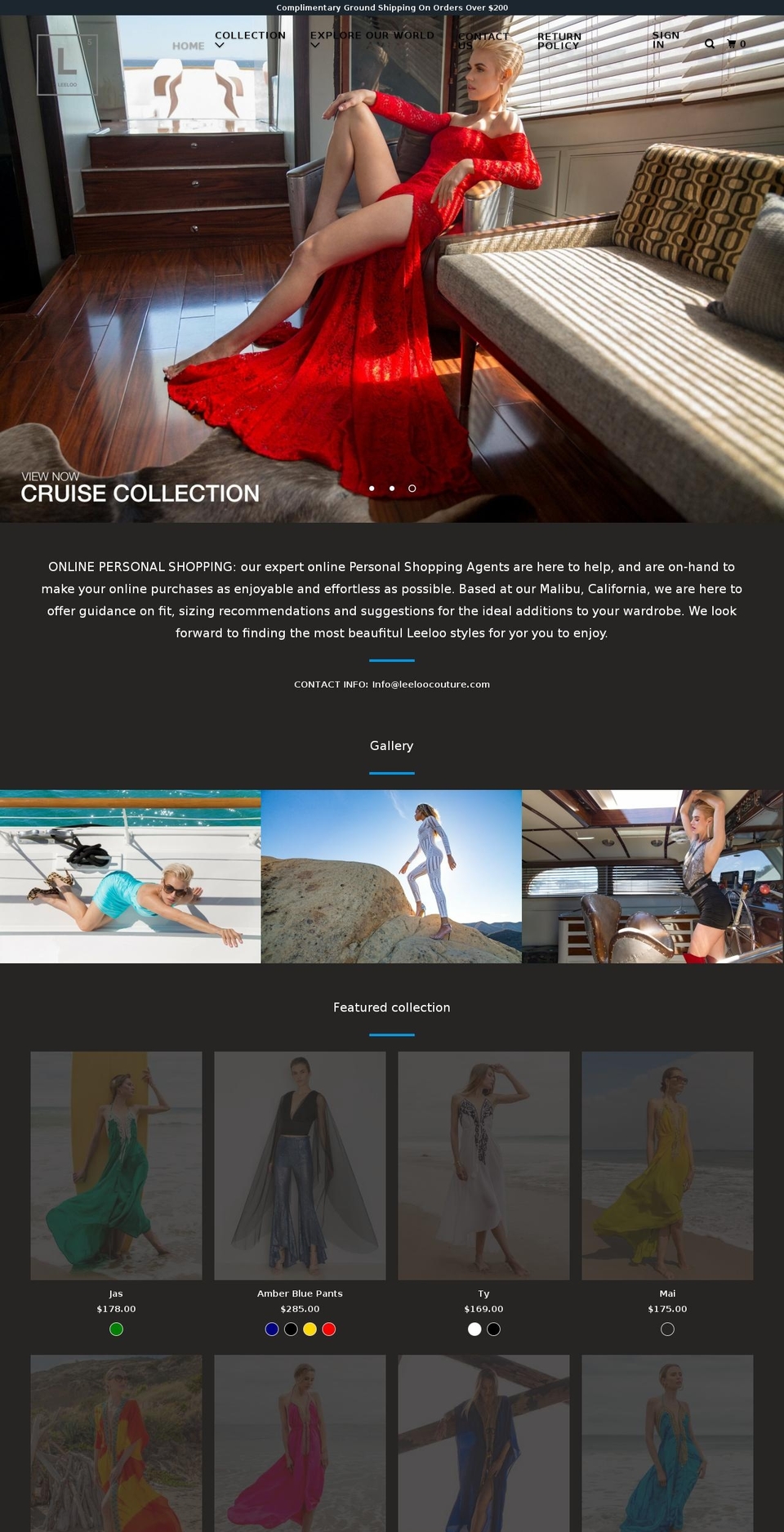 leeloocouture.com shopify website screenshot