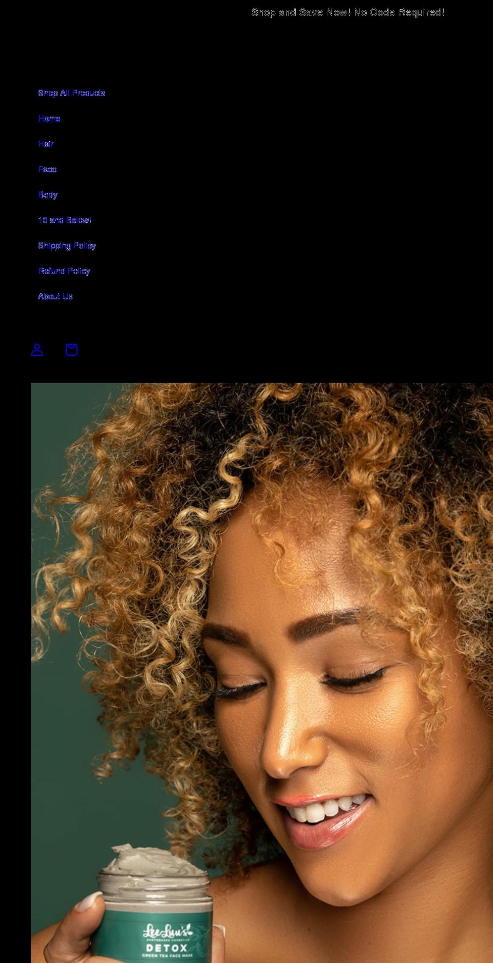 leeluucosmetics.com shopify website screenshot