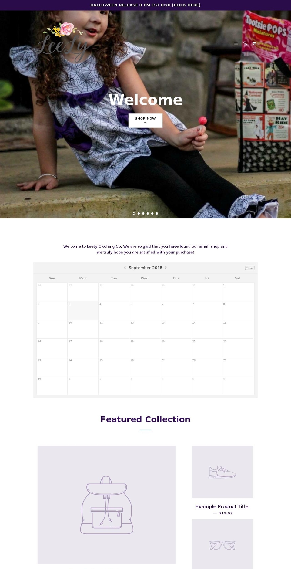 leelyclothingco.com — Shopify storefront screenshot