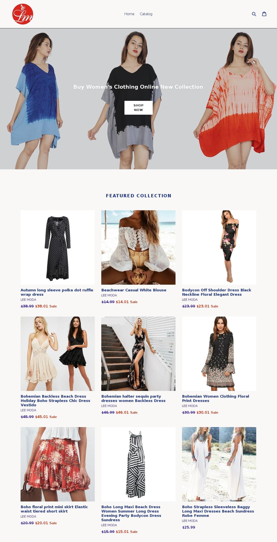 leemodaexports.com — Shopify storefront screenshot