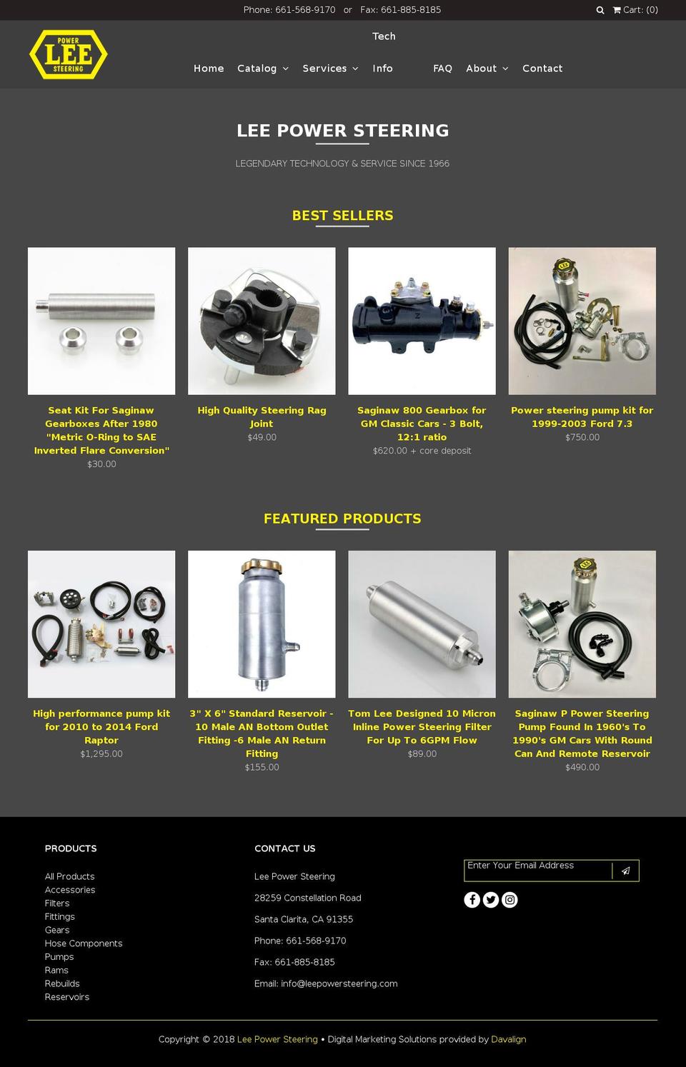 leepowersteering.com shopify website screenshot