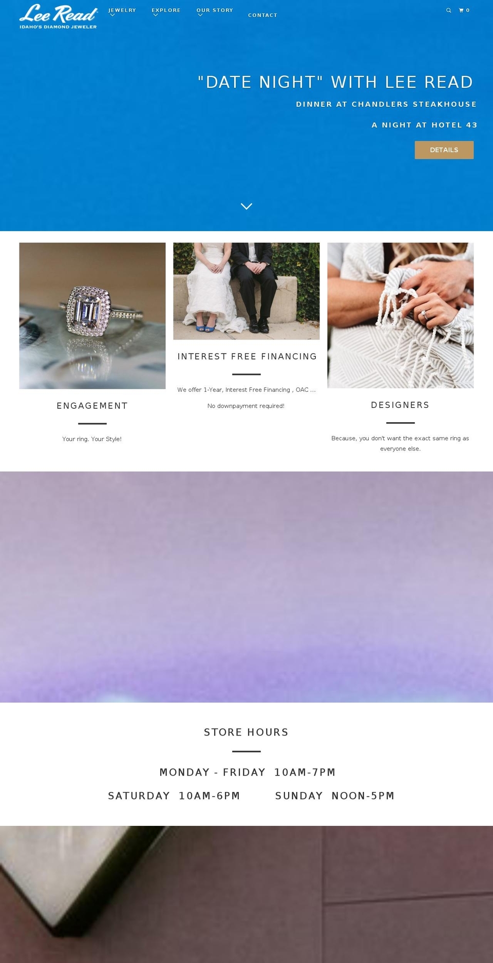 leereadidahosdiamondjeweler.com — Shopify storefront screenshot