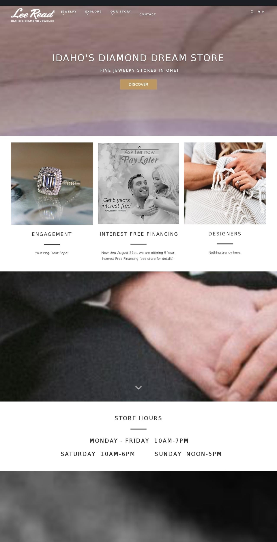 leereadidahosdiamondjeweler.net shopify website screenshot