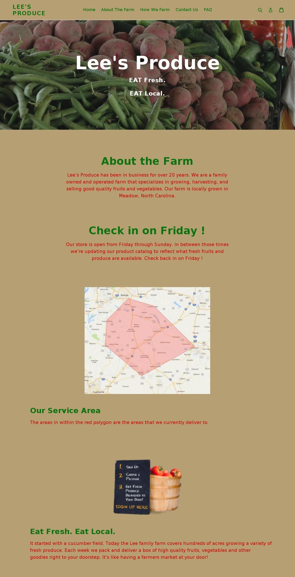 lees-produce.com — Shopify storefront screenshot
