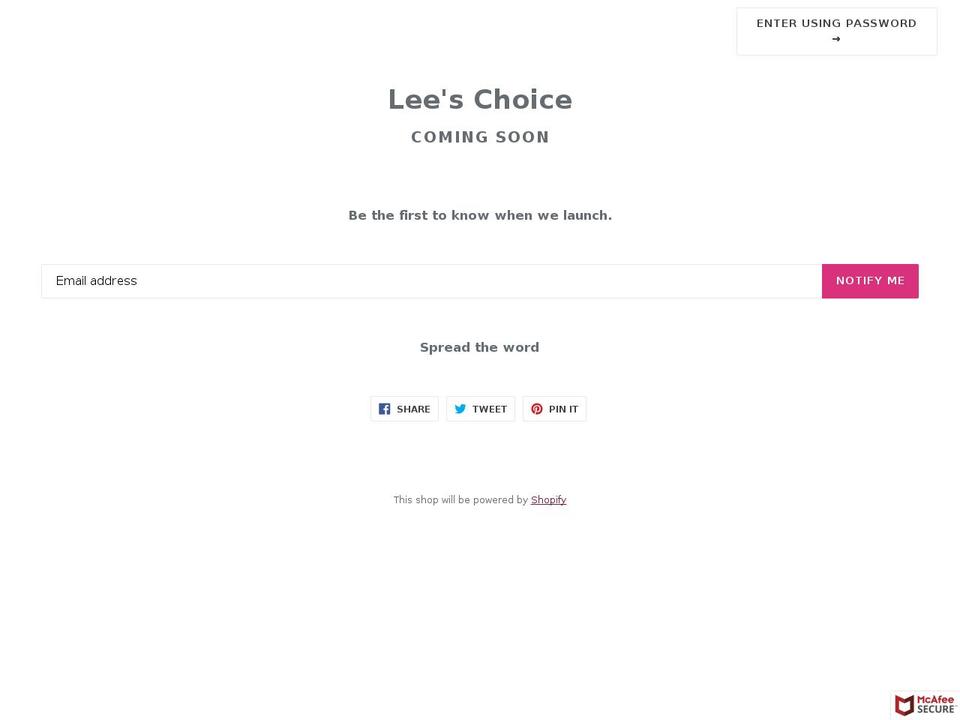 leeschoice.com — Shopify storefront screenshot