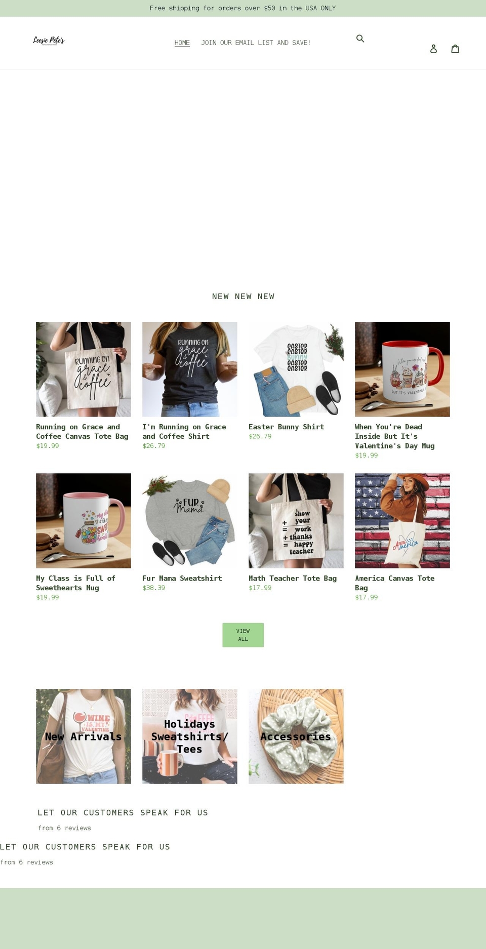 leesiepetes.com shopify website screenshot