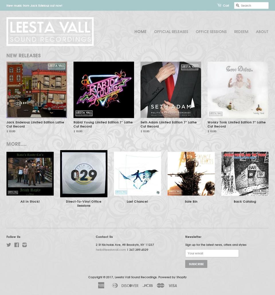 leestavallsoundrecordings.com shopify website screenshot