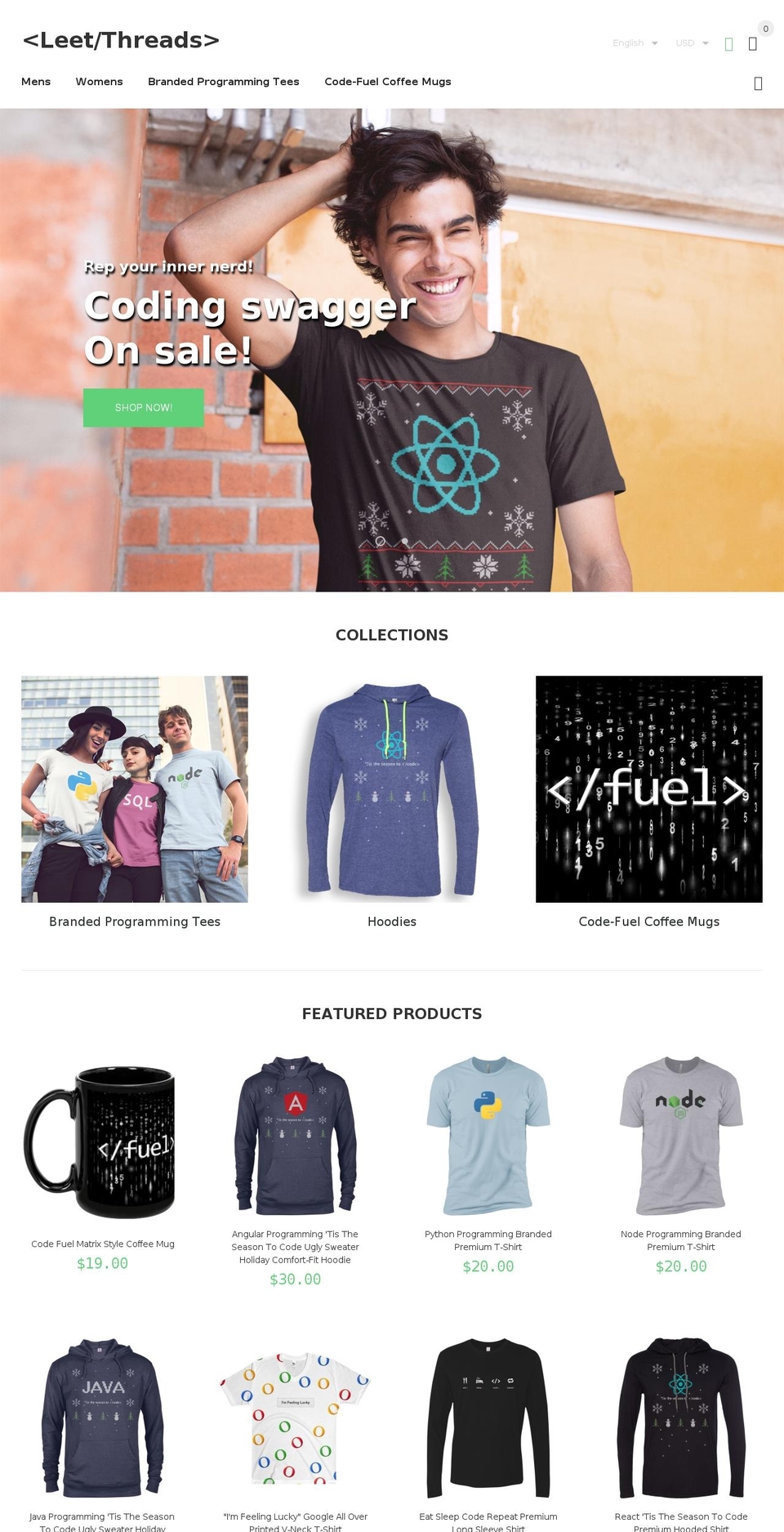 leetthreads.com shopify website screenshot