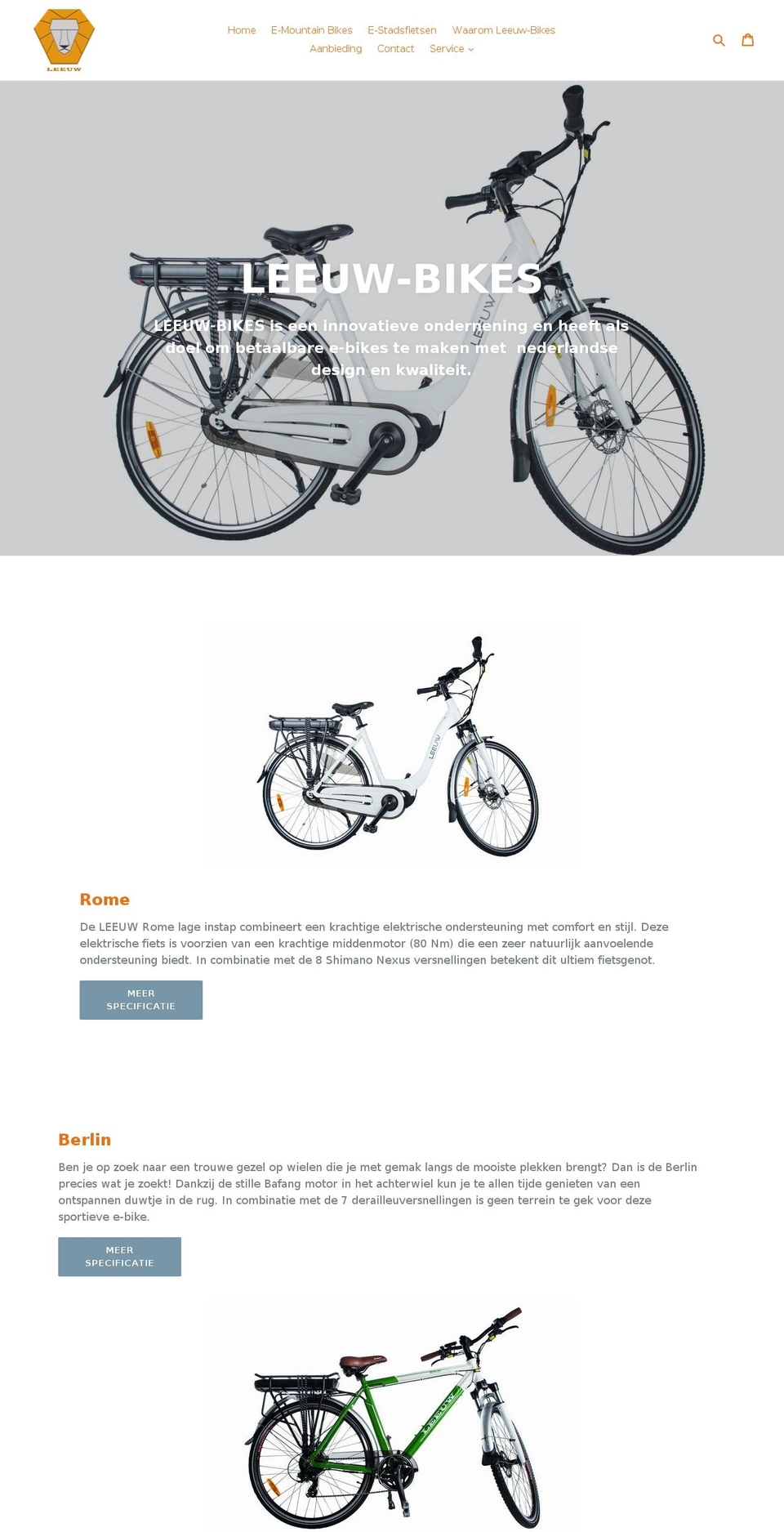 leeuw-bikes.com — Shopify storefront screenshot
