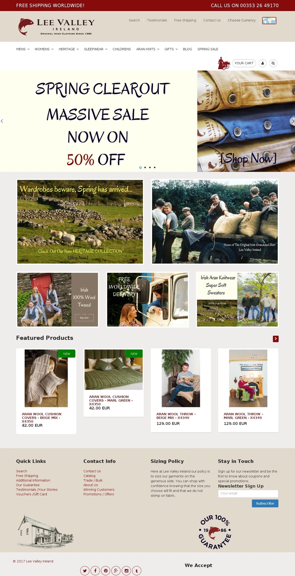 leevalleyireland.com shopify website screenshot