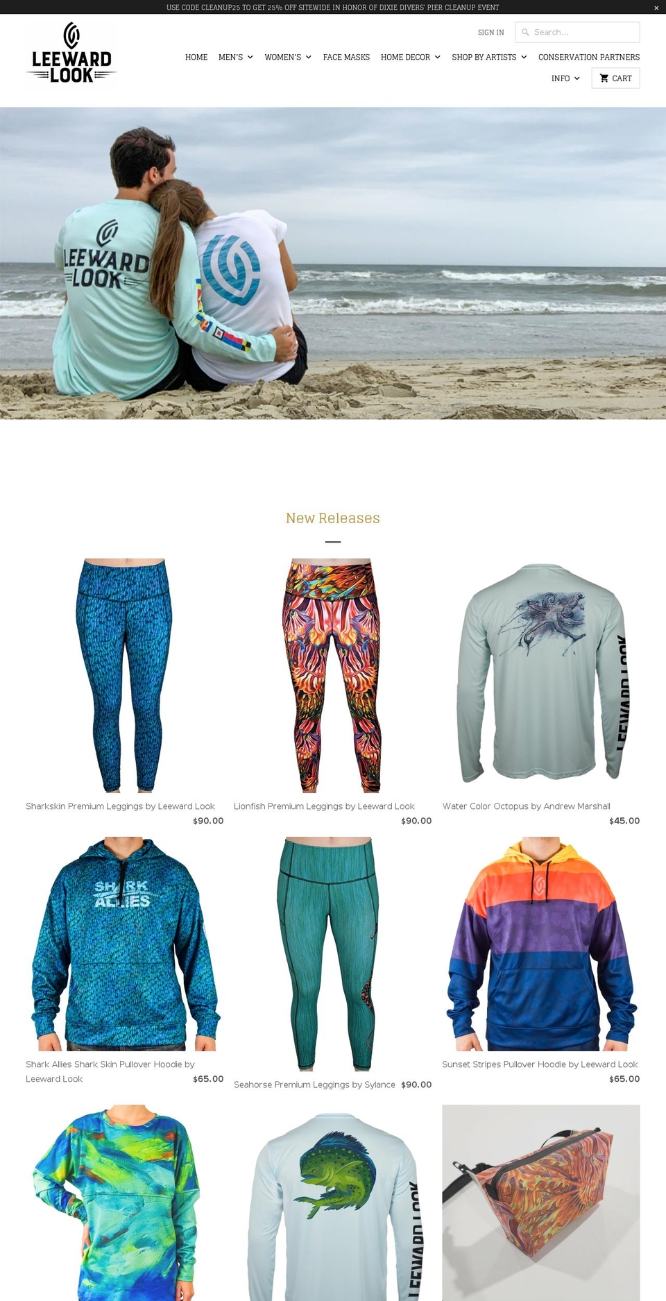 leewardlook.com shopify website screenshot