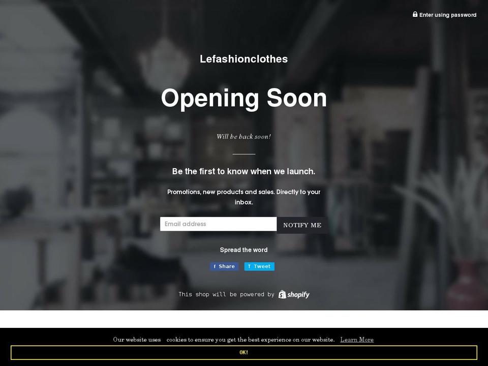lefashionclothes.com shopify website screenshot
